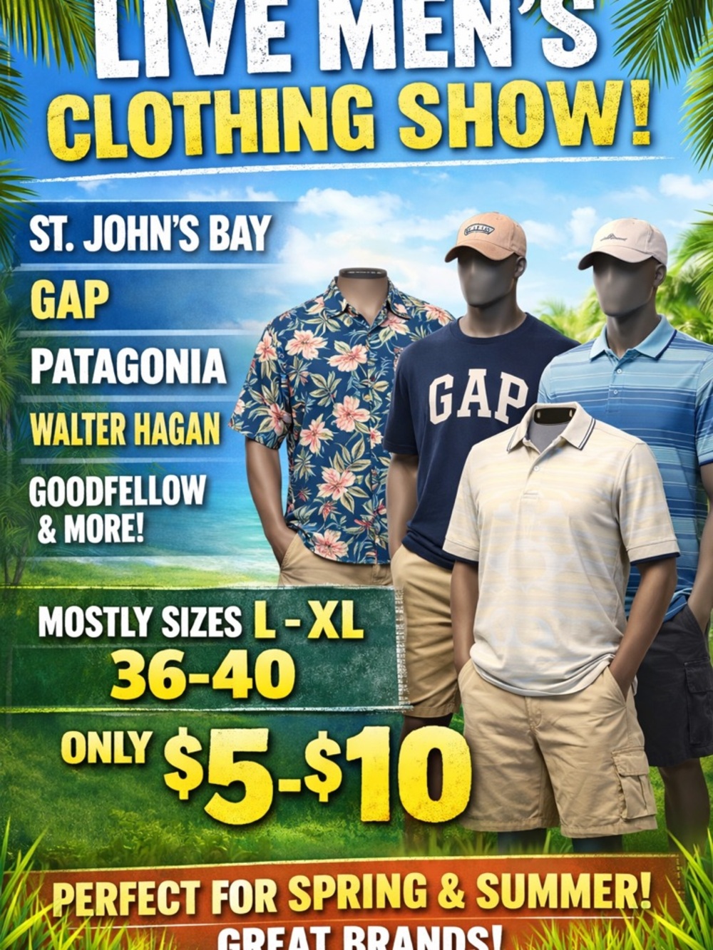 LIVE MENS CLOTHING SHOW! $5-$10 finds
